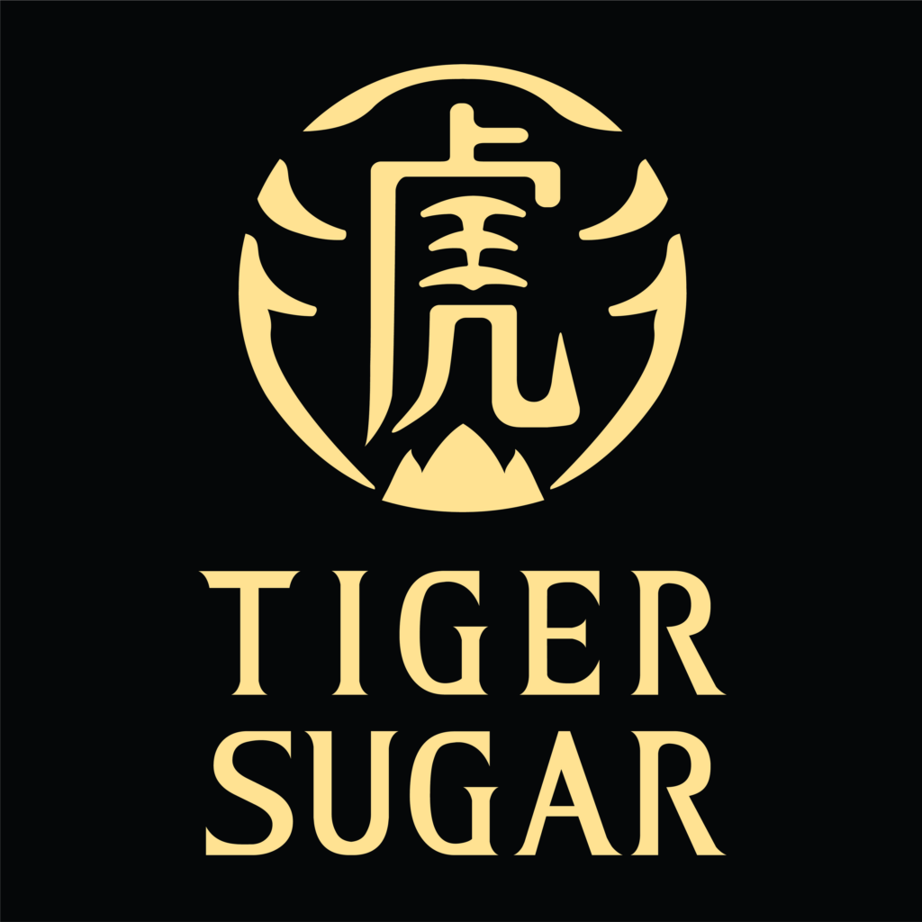 Tiger Sugar Logo, On top the Chinese character tiger, bottom the Name